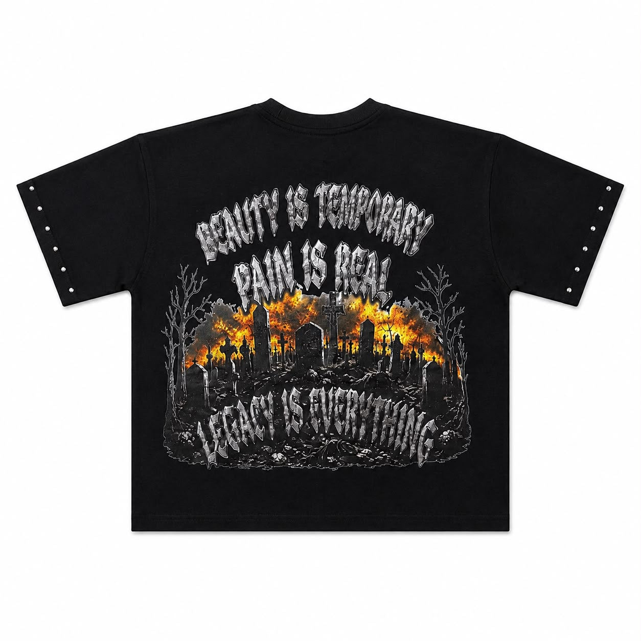 Glitch Wear “Ashes of Eternity” Oversized Tee – Black Edition