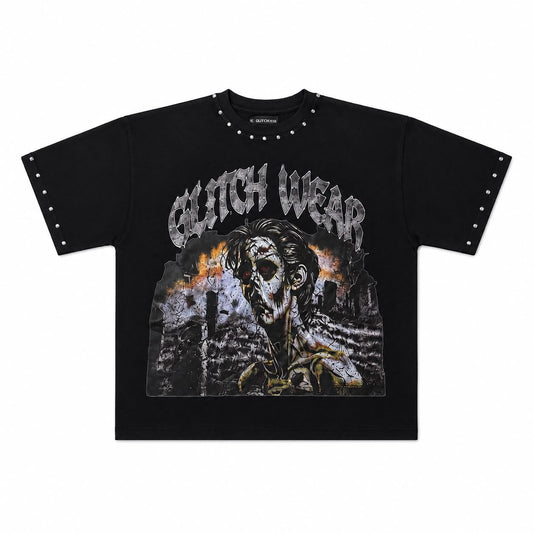 Glitch Wear “Ashes of Eternity” Oversized Tee – Black Edition